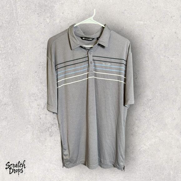 Travis Mathew Polo Shirt Mens XXL Shadow Gray Summer Storm Pima Cotton Golf Top - Picture 1 of 3